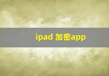 ipad 加密app